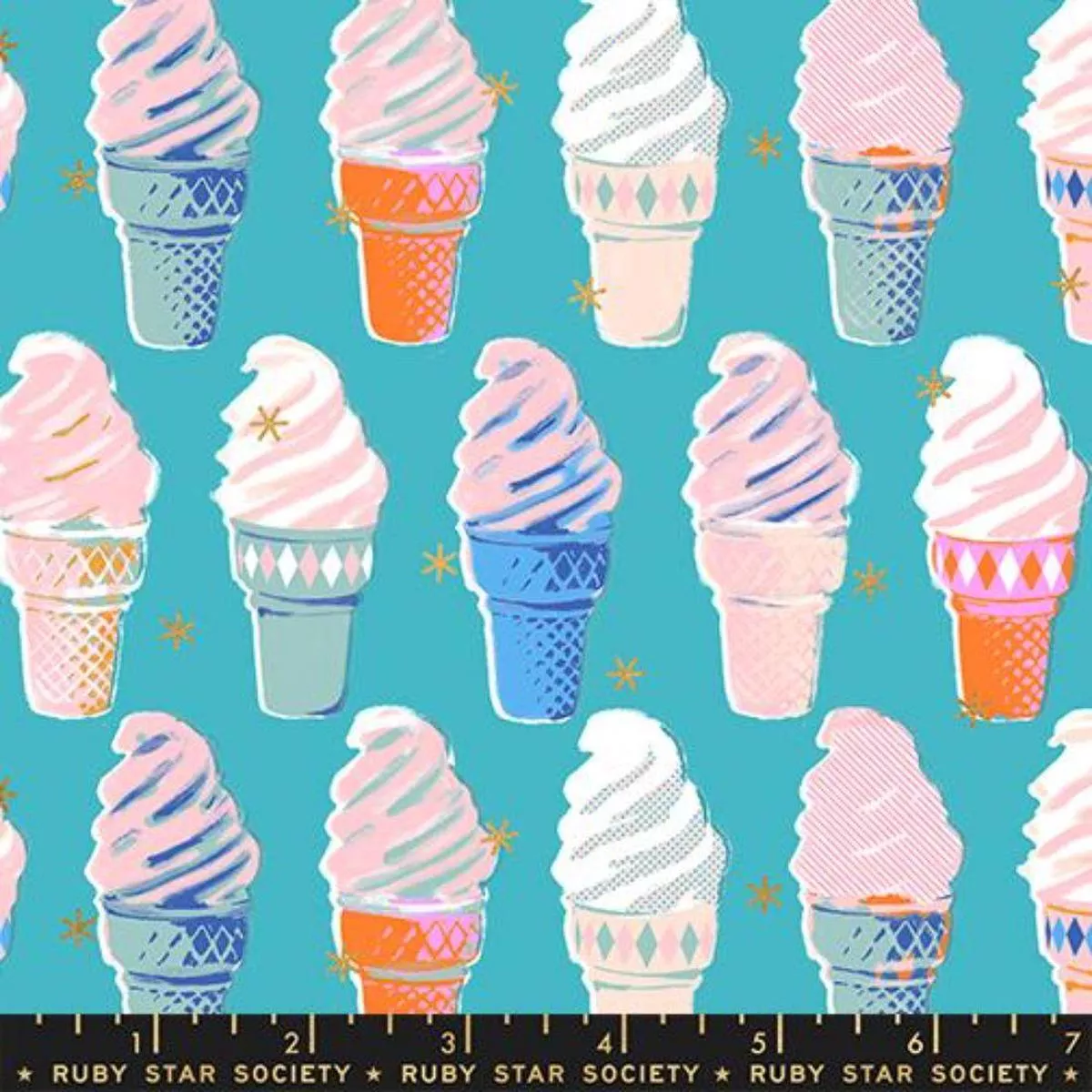 ice-cream-cones-metallic-turquo-by-ruby-star-society Ice Cream Cones Metallic Turquo by Ruby Star Society