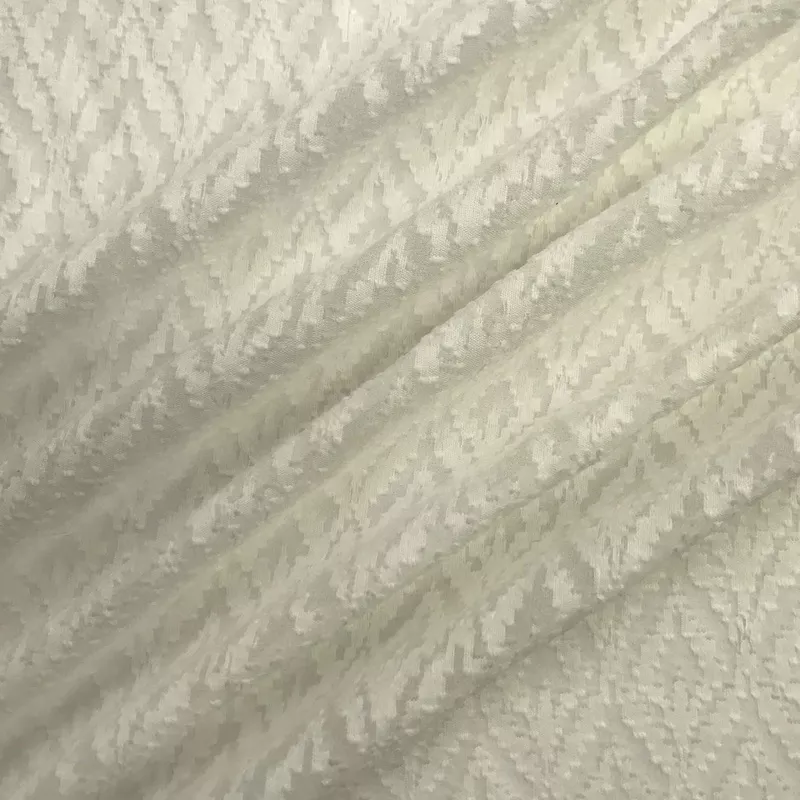 Ikat Silk Chiffon Burnout – White