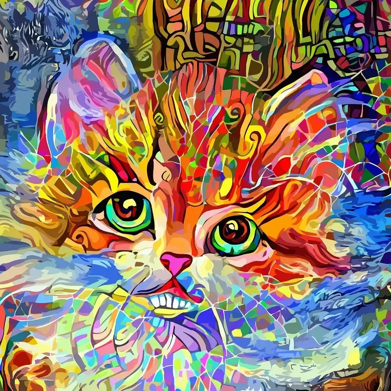 impressionist-cat-portrait-4-fabric-panel Impressionist Cat Portrait #4 Fabric Panel