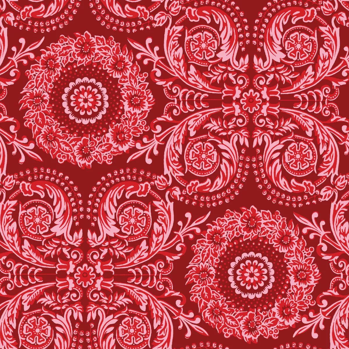 Infinite Romance in Crimson Fabric