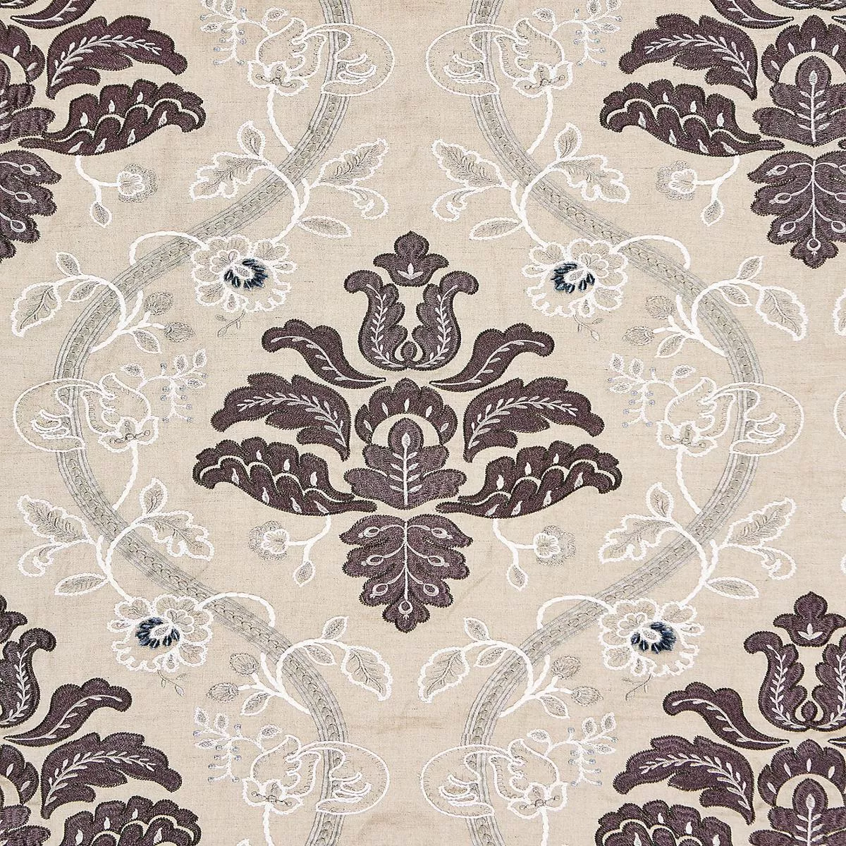 Isabella Embroidery – Graphite by Scalamandre Fabric