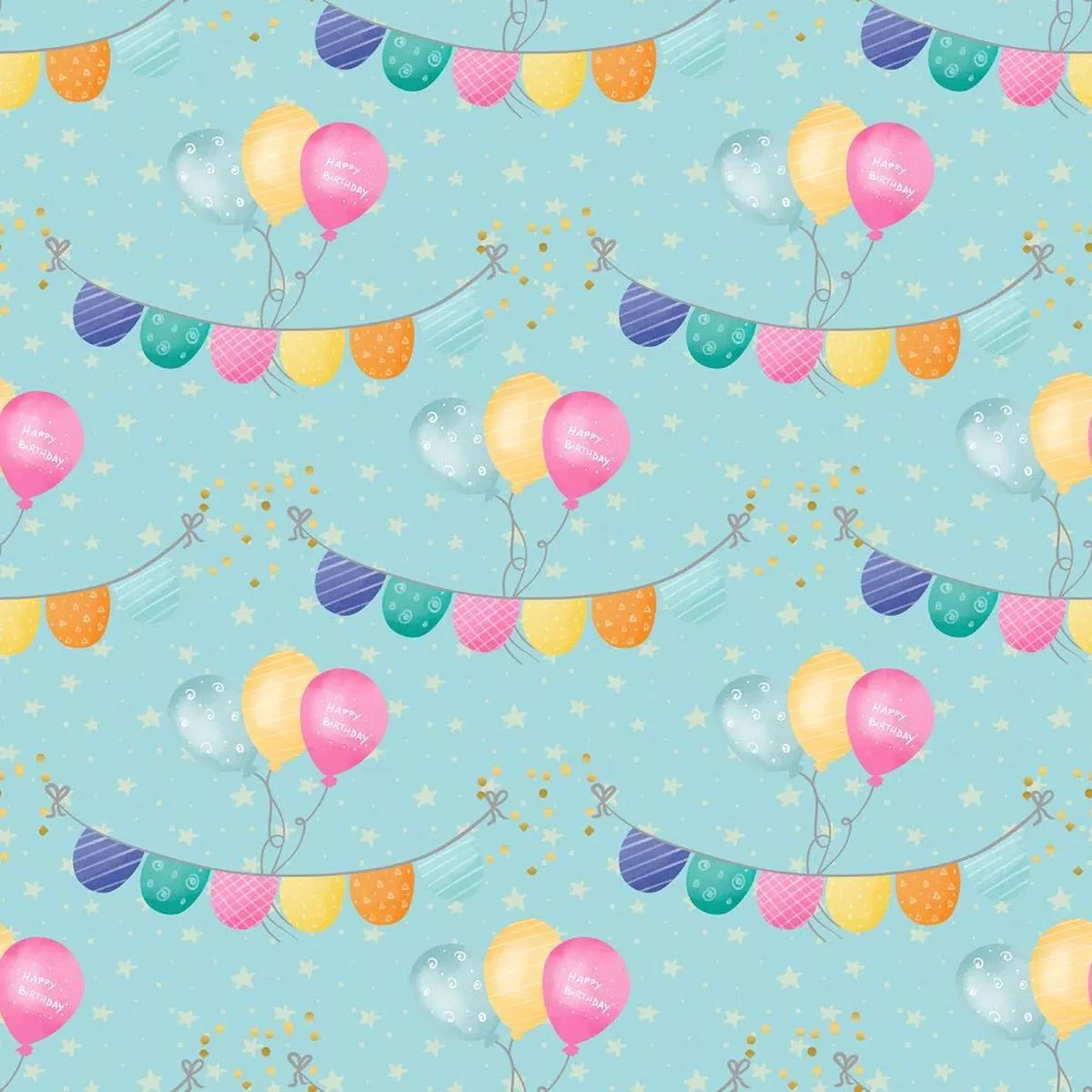 it-s-birthday-party-banners-fabric-blue It’s a Birthday Party Banners Fabric – Blue