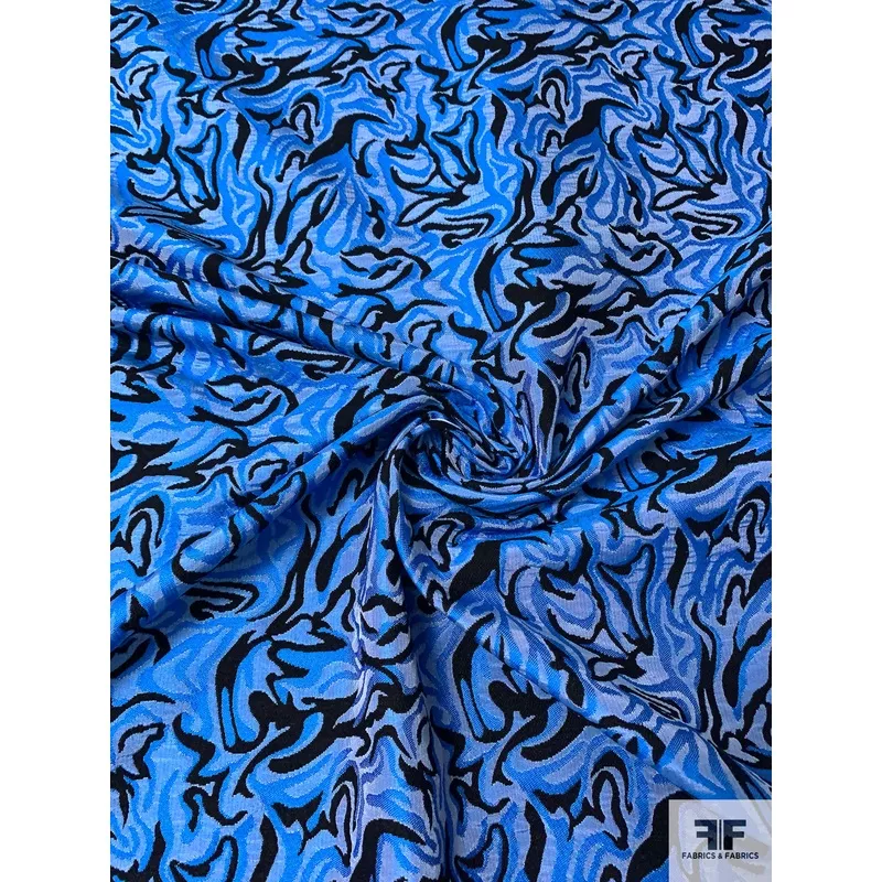 Italian Abstract Brocade – Blue / Black