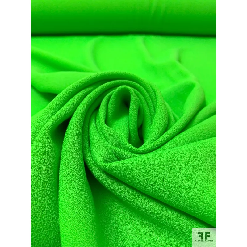 Italian Solid Wool Crepe – Neon Green