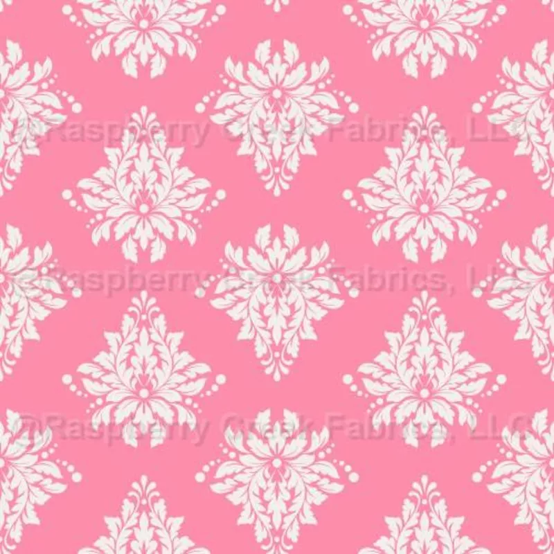 Ivory Damask on Pink
