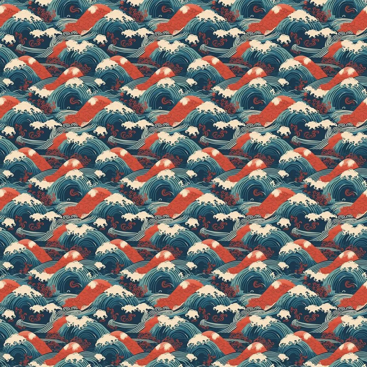 Japanese Waves #3 Fabric