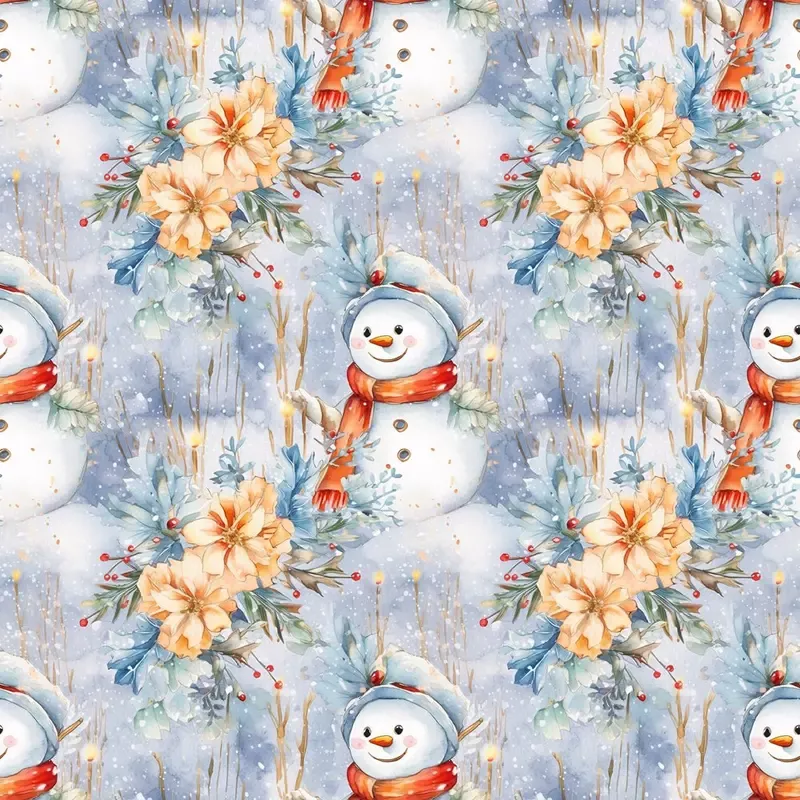 jolly-snowmen-pattern-10-fabric Jolly Snowmen Pattern #10 Fabric