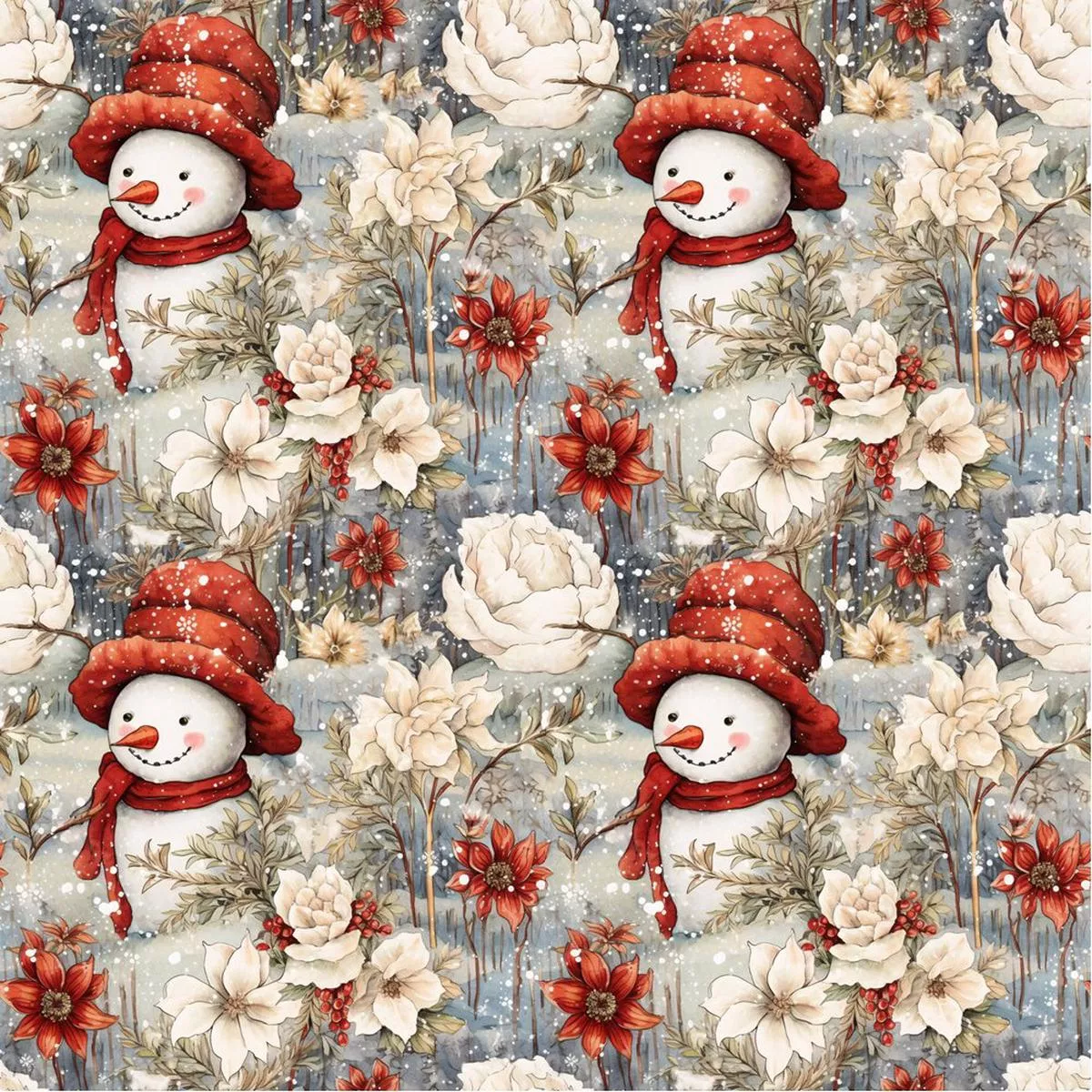 jolly-snowmen-pattern-20-fabric Jolly Snowmen Pattern #20 Fabric