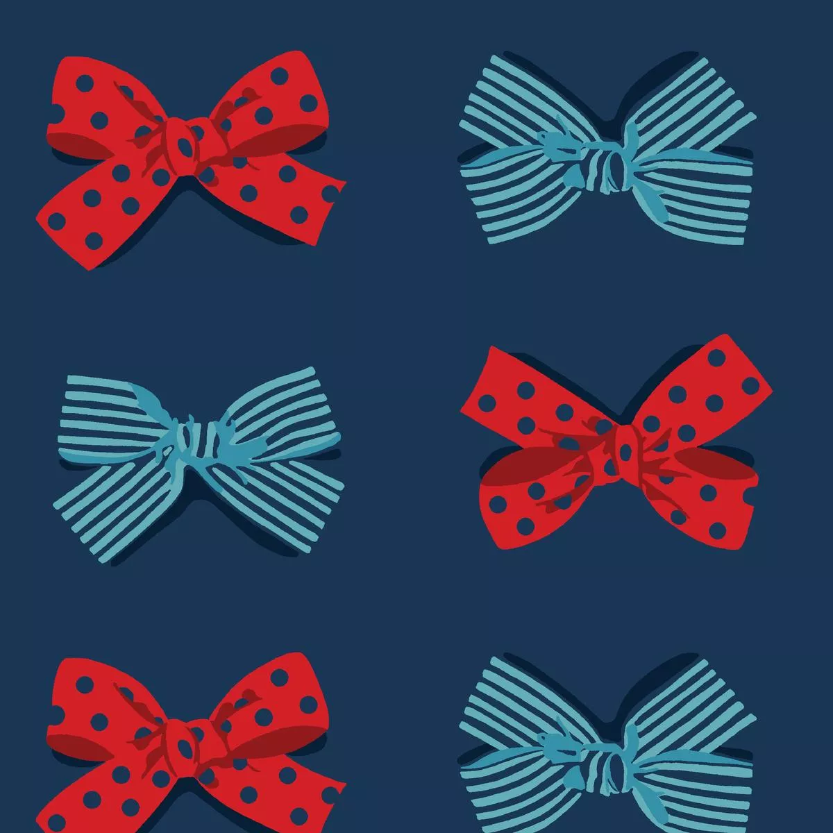 July Bow in Nautical Fabric