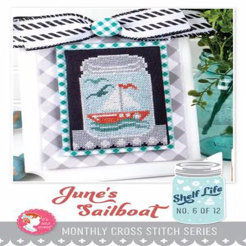 June’s Sailboat Shelf Life Cross Stitch Pattern