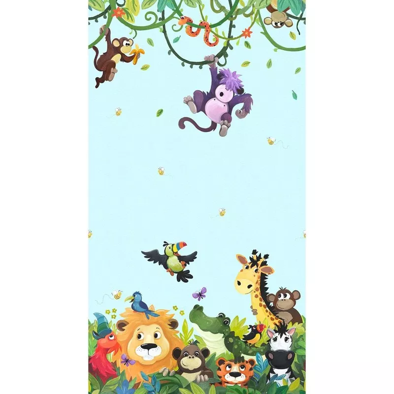 jungle-friends-double-border-light-blue-sb20442-710 Jungle Friends-Double Border Light Blue SB20442-710