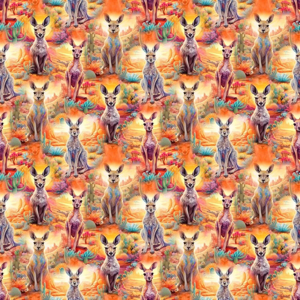 kangaroos-in-desert-fabric Kangaroos in the Desert Fabric