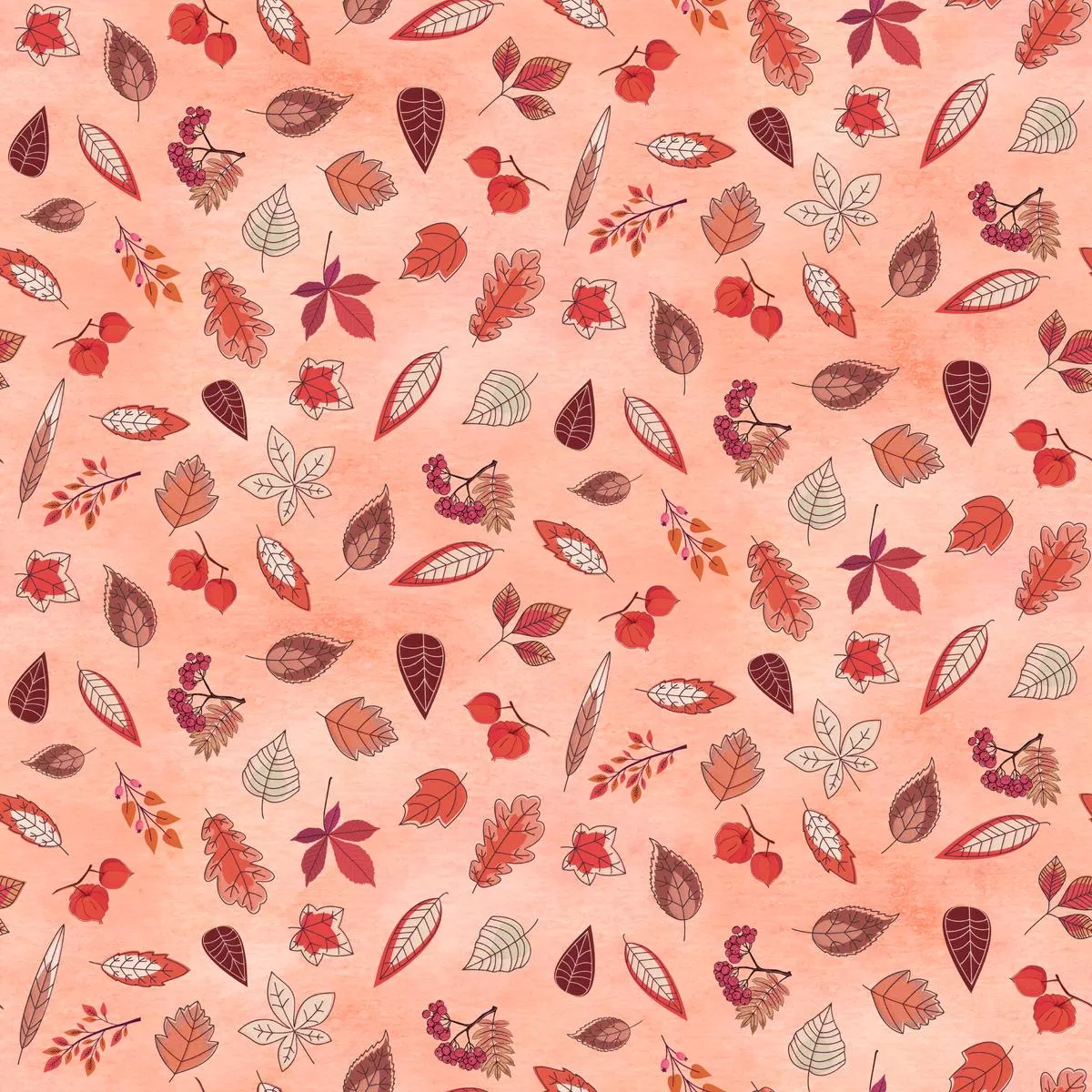 Kate Ward Thacker Autumn Leaves on Blush Fabric