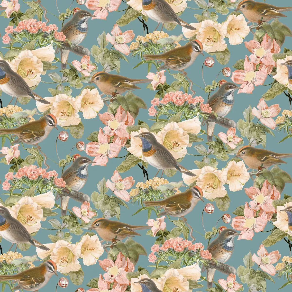 Kate Ward Thacker – Aviary Dreams – Botanical Birds Fabric