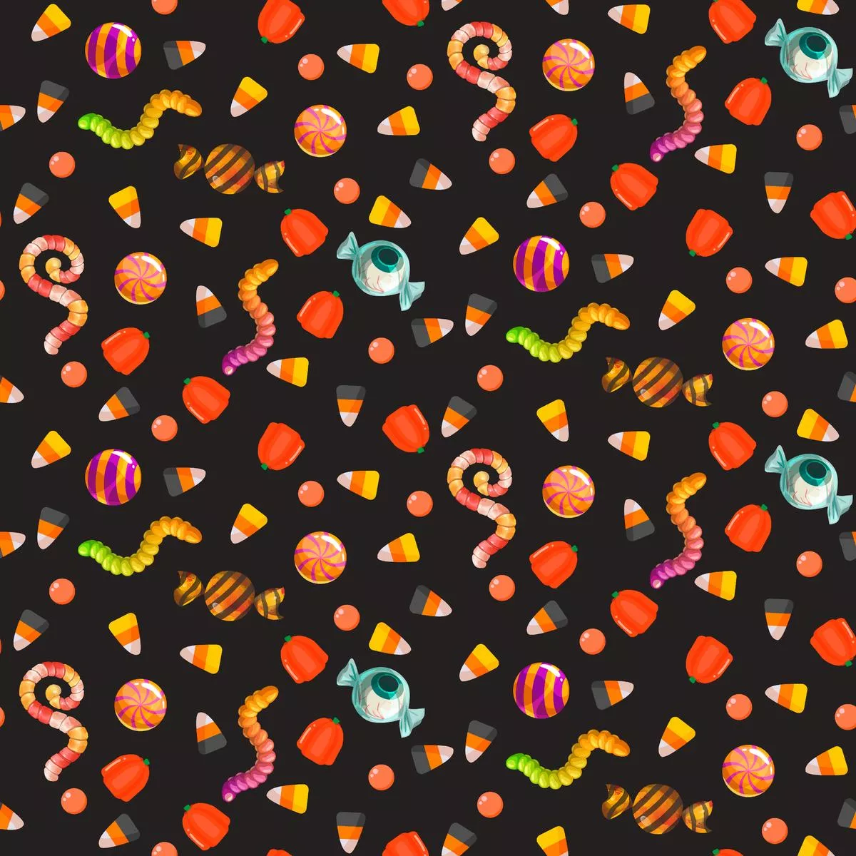 kate-ward-thacker-halloween-candy-on-black-fabric Kate Ward Thacker Halloween Candy on Black Fabric
