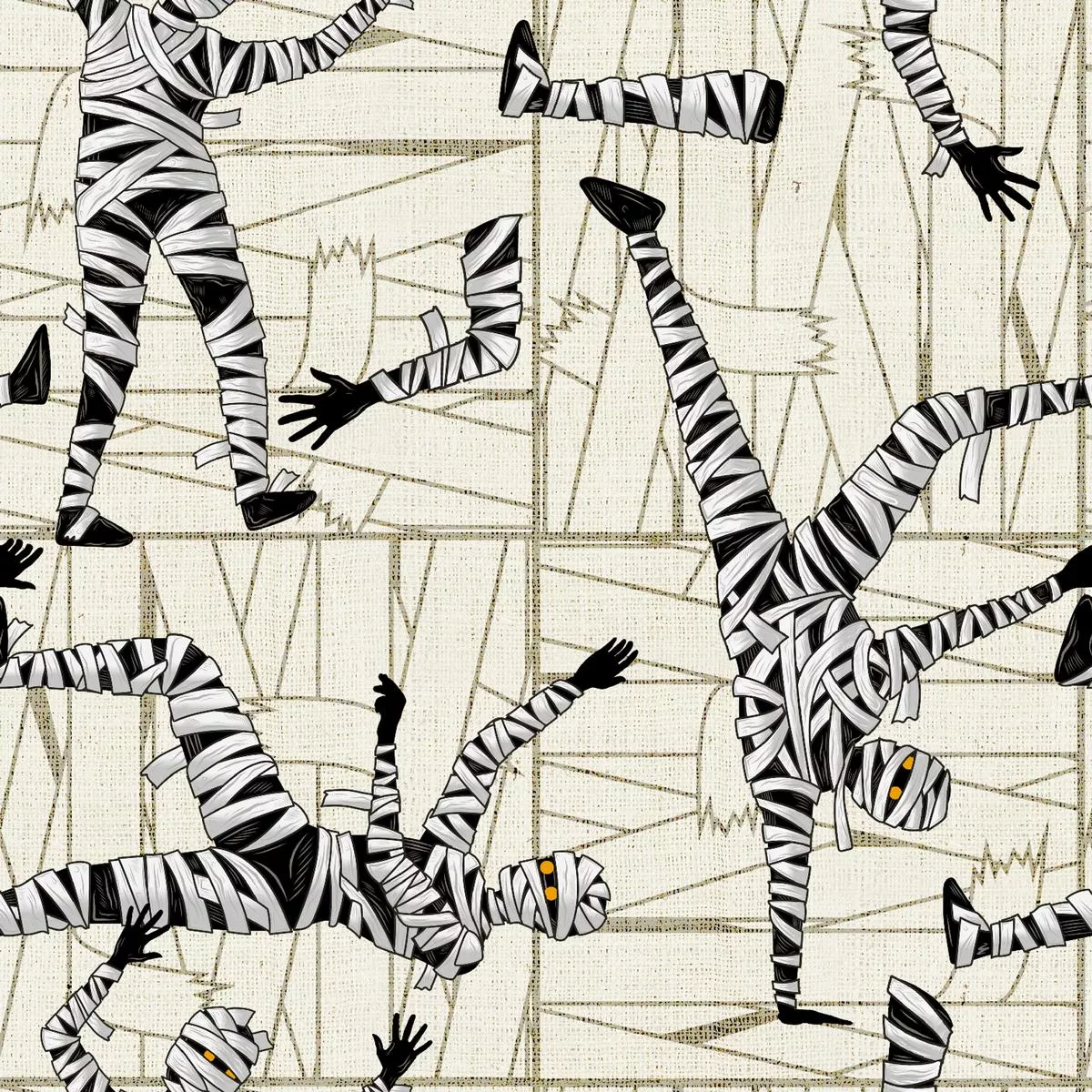 kate-ward-thacker-halloween-mummy-on-ivory-fabric Kate Ward Thacker Halloween Mummy on Ivory Fabric