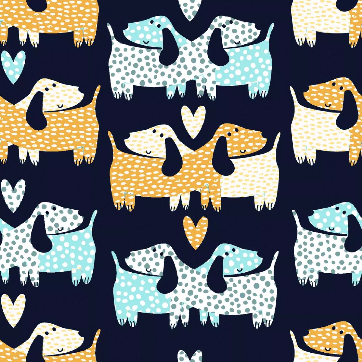 kate-ward-thacker-puppy-parade-spotted-dachshund-fabric Kate Ward Thacker – Puppy Parade – Spotted Dachshund Fabric