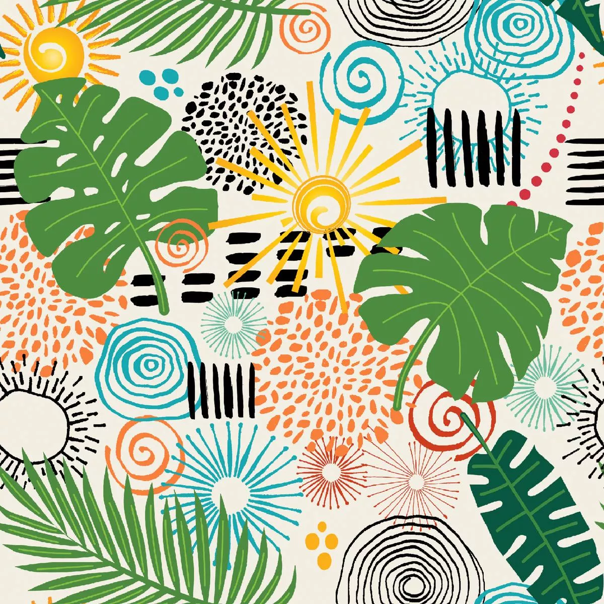 kate-ward-thacker-tropical-doodle-monstera-abstract-fabric Kate Ward Thacker – Tropical Doodle – Monstera Abstract Fabric