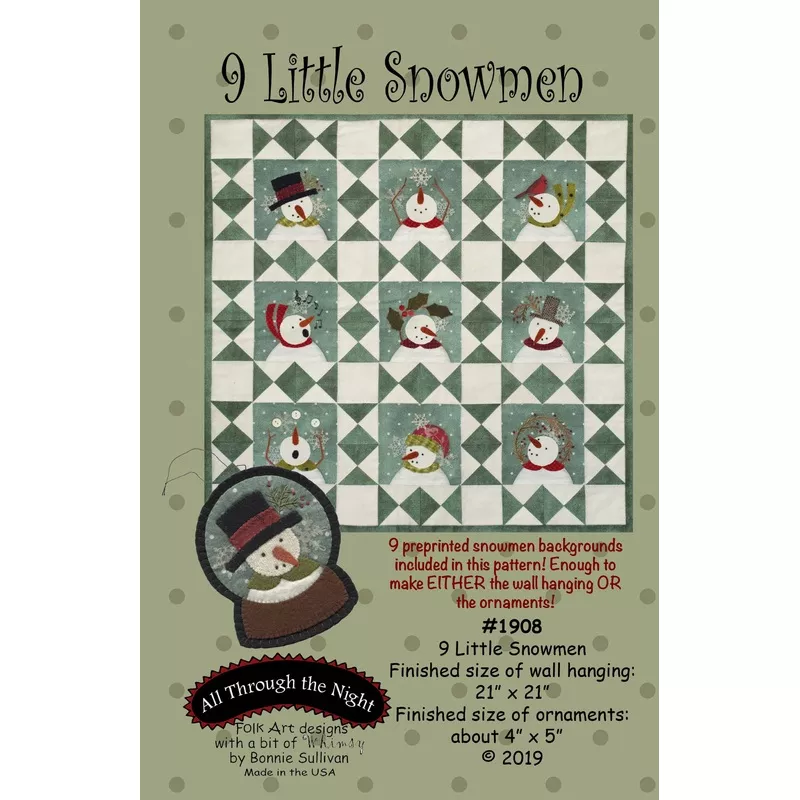 KB1908 Nine Little Snowmen Wall Hanging Kit