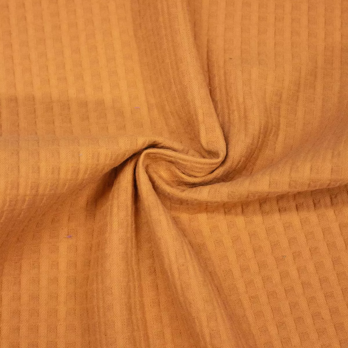 Koon Ochre Orange Checks PolyCotton Fabric