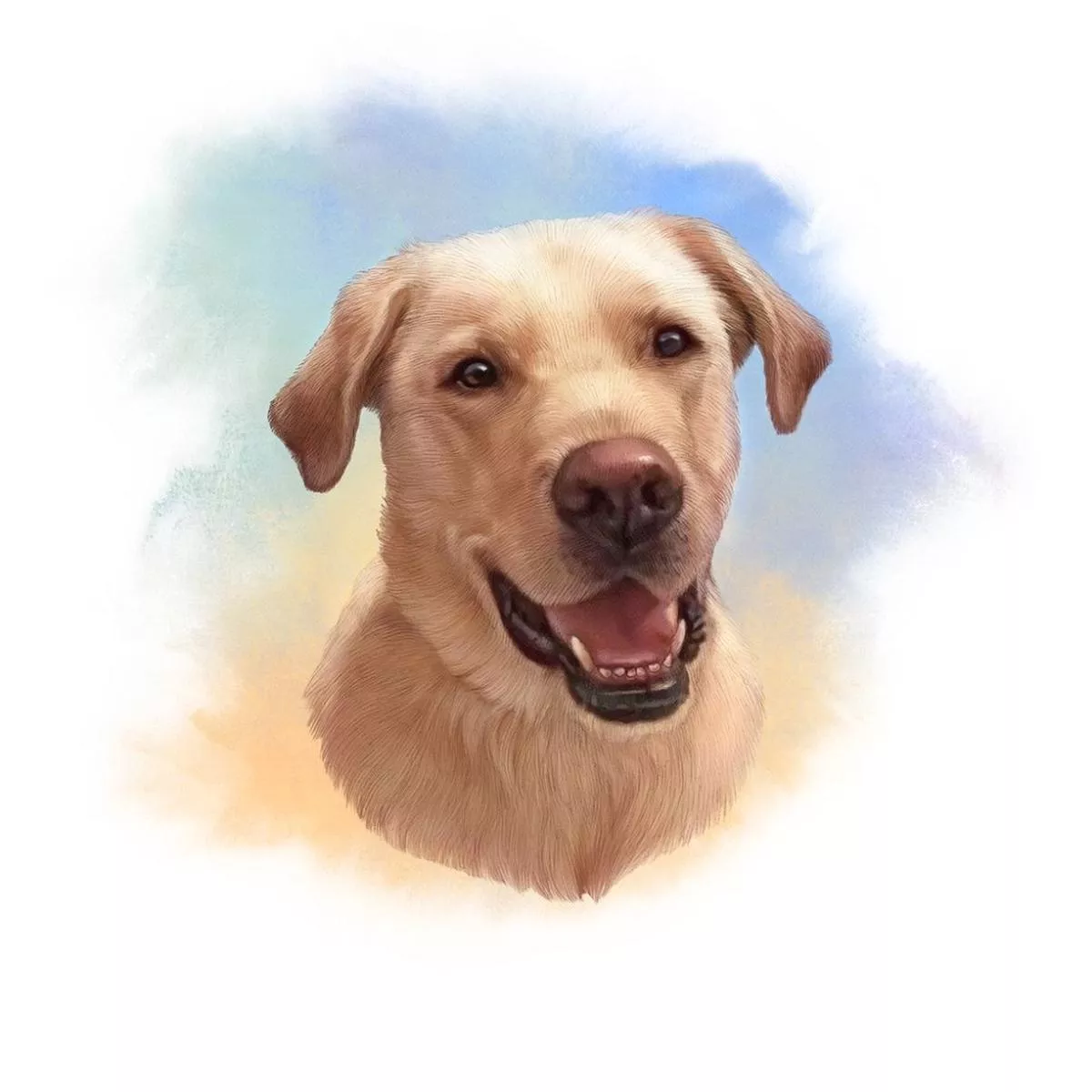 labrador-retriever-portrait-fabric-panel-multi Labrador Retriever Portrait Fabric Panel – Multi