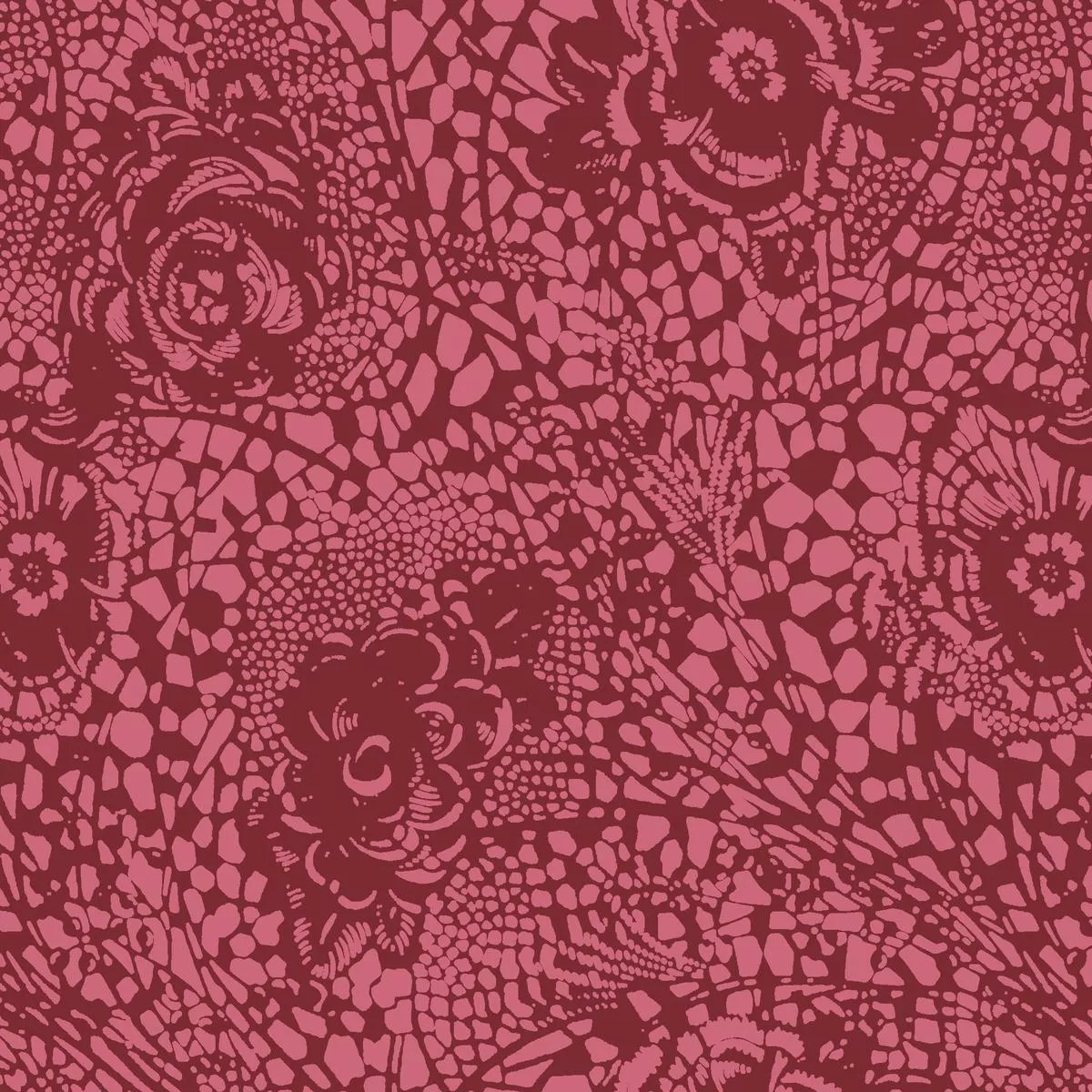 lace-meadow-on-burgundy-fabric Lace Meadow on Burgundy Fabric