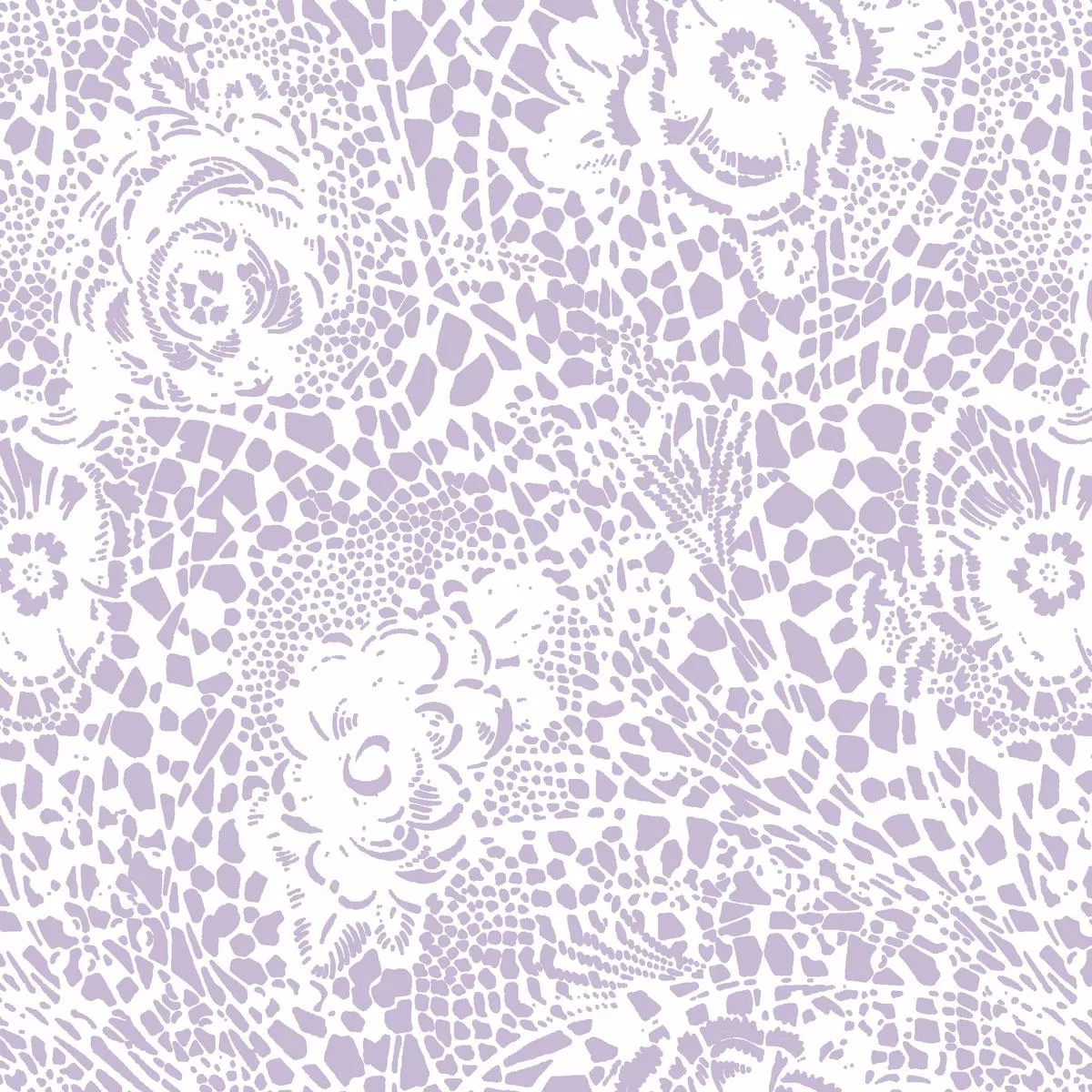 Lace Meadow on Lavender Fabric