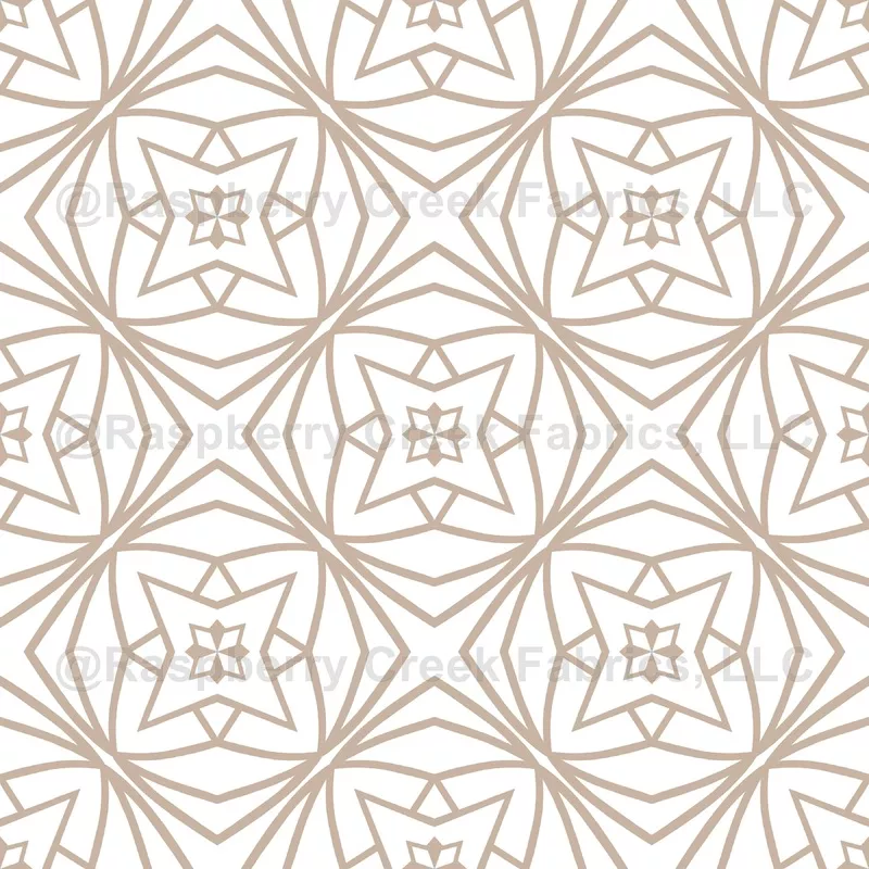 Latte Brown Lines on White Geometric Quilt – Medium