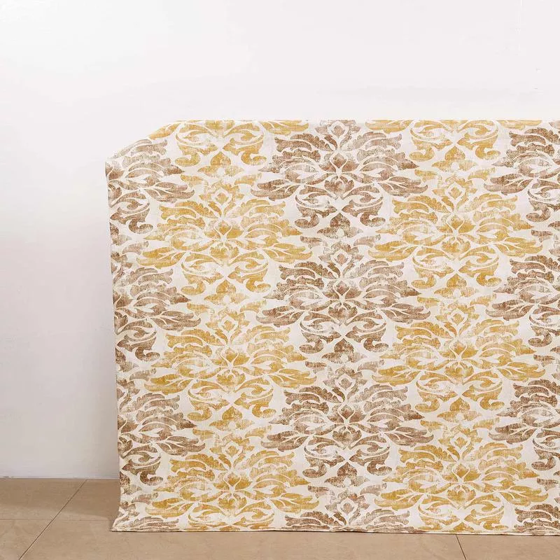lemon-ginger-fabric-by-metre-ocher-yellow-mocha-brown ‘Lemon Ginger’ Fabric by the Metre (Ocher Yellow/ Mocha Brown)