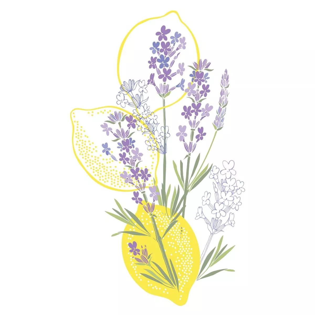 lemon-lavender-arrangement-fabric-panel-variation-2 Lemon & Lavender Arrangement Fabric Panel – Variation 2