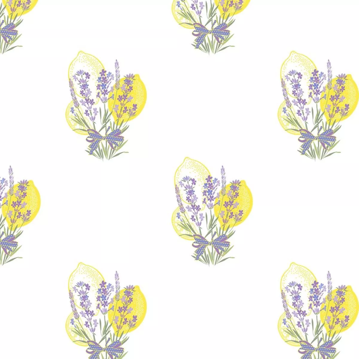 Lemon & Lavender Bouquet Fabric