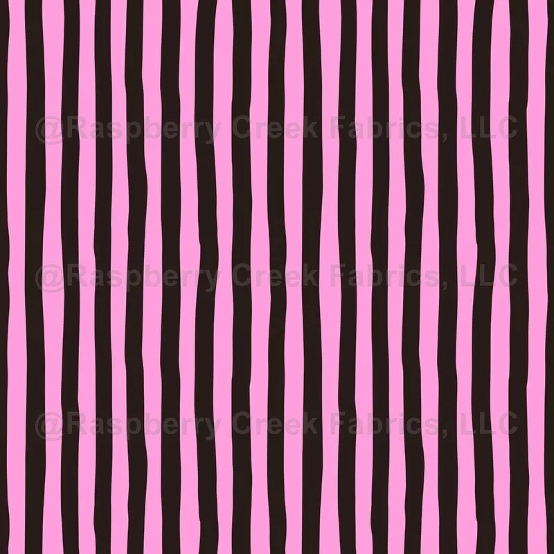 Light Pink & Dark Brown Wonky Stripes