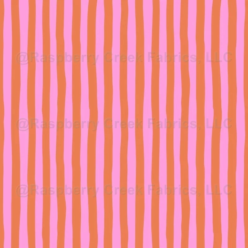 Light Pink & Light Orange Wonky Stripes