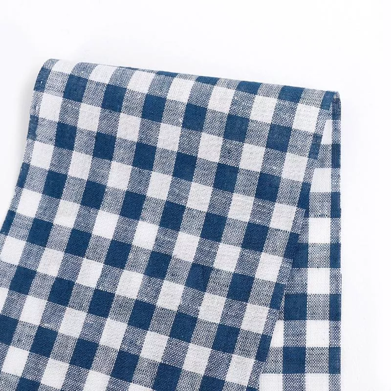 Lightweight Linen/Cotton Gingham – Marine