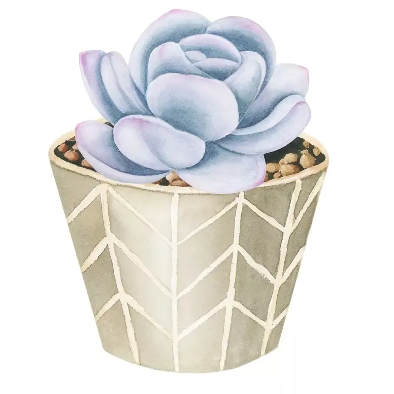 lilac-watercolor-succulent-fabric-panel-variation-1 Lilac Watercolor Succulent Fabric Panel Variation 1