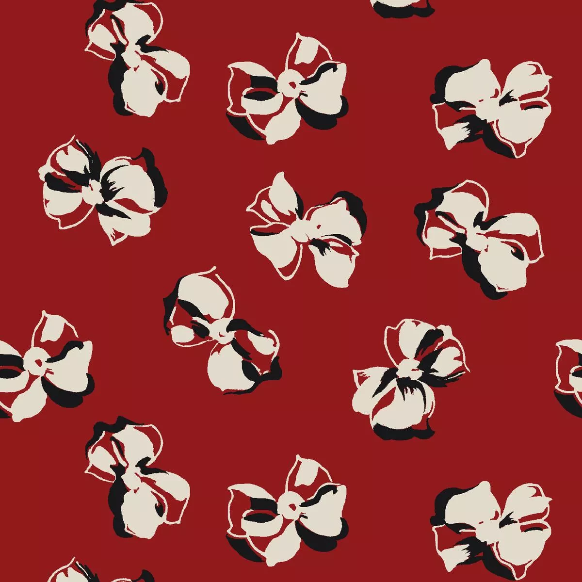 lily-bow-on-crimson-fabric Lily Bow on Crimson Fabric