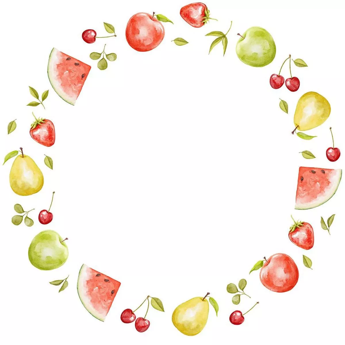 Little Critters Summer Fun Fruit Wreath Fabric Panel