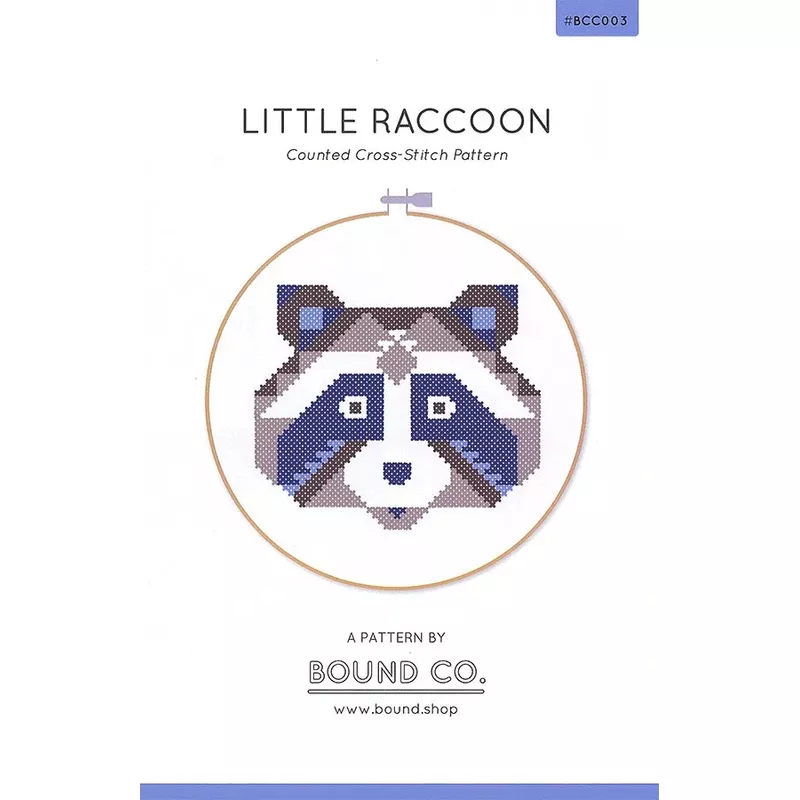 little-raccoon-cross-stitch-pattern-by-bound-co Little Raccoon Cross Stitch Pattern by Bound Co.