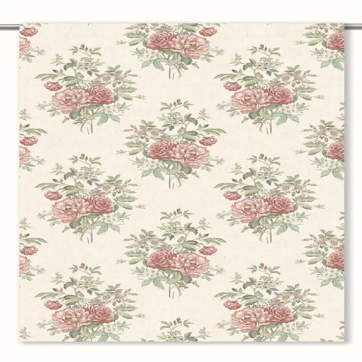 lively-berry-fabric-by-yard-cream-soft-red-sage-green ‘Lively Berry’ Fabric by the Yard (Cream/ Soft Red/ Sage Green)