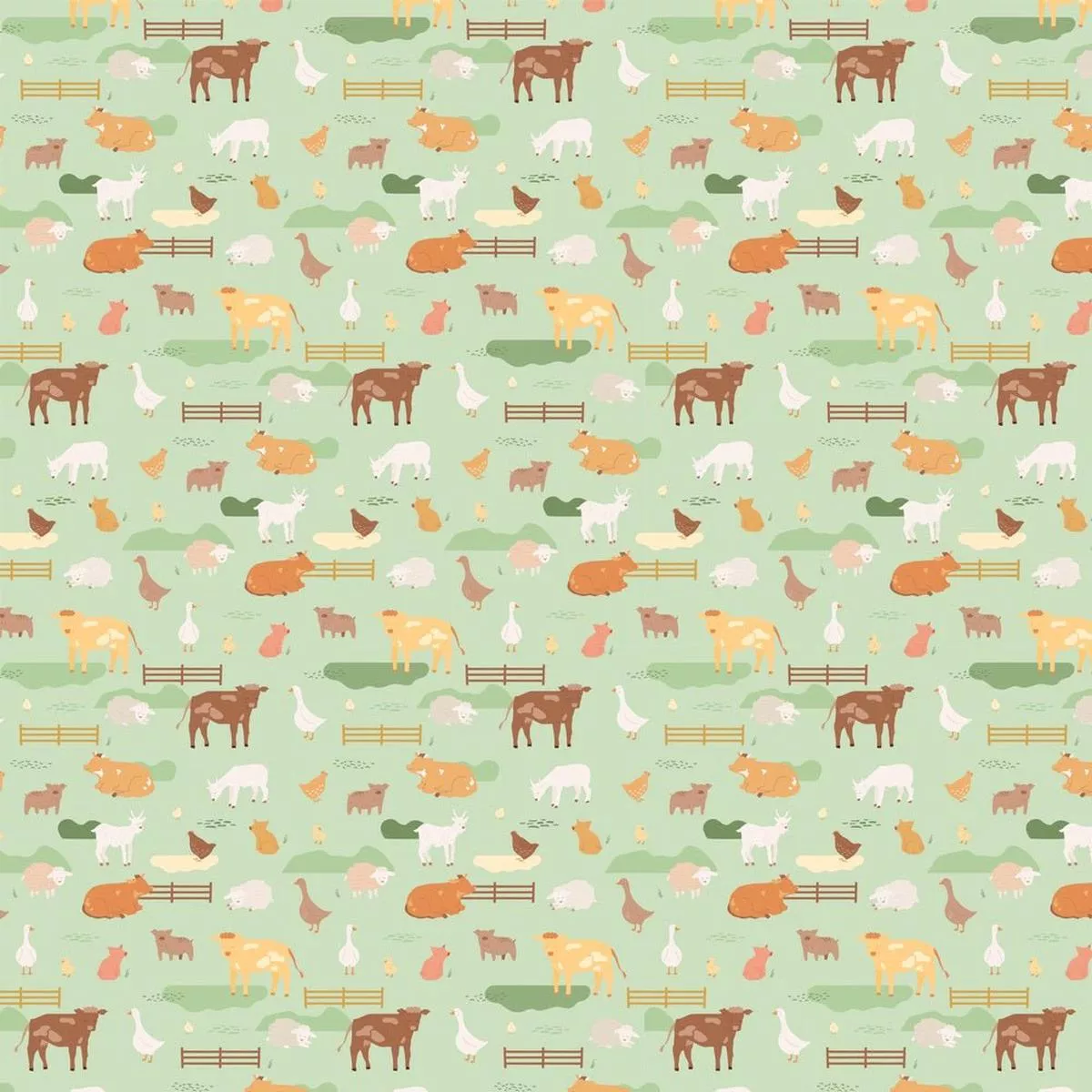livestock-in-paddock-fabric-green Livestock in the Paddock Fabric – Green