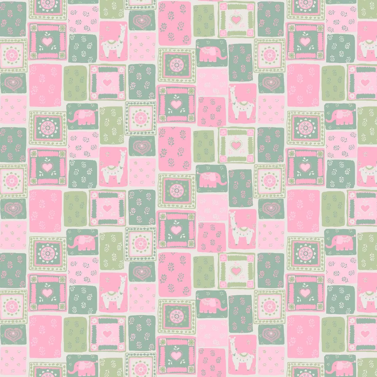 llama-love-on-moss-fabric Llama Love on Moss Fabric