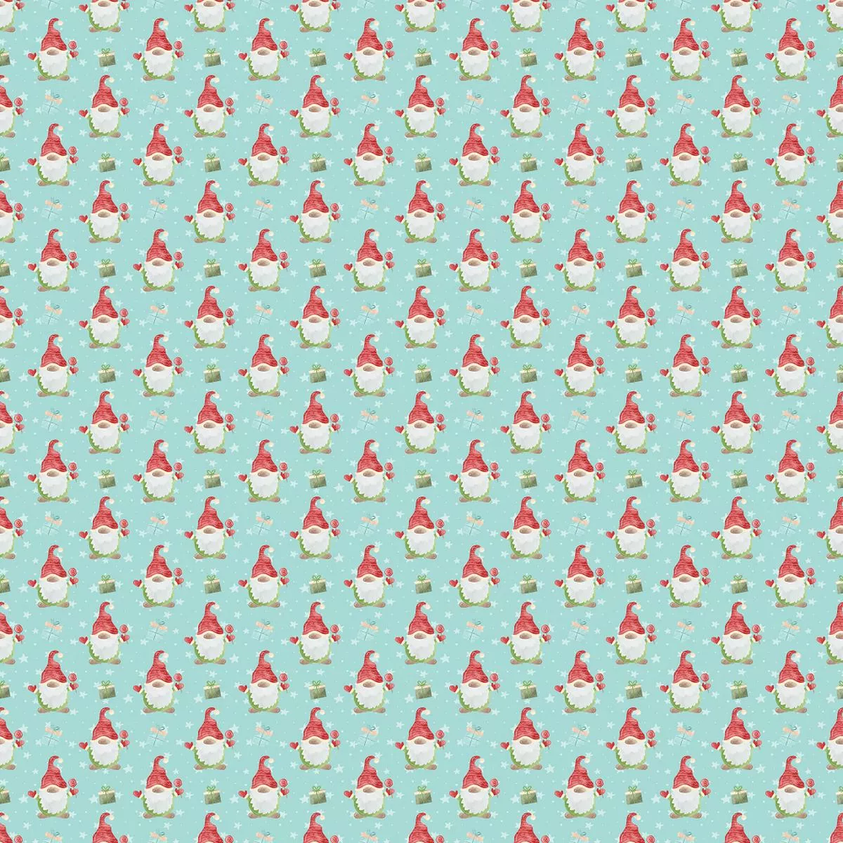lollipop-gnome-with-presents-fabric-blue Lollipop Gnome With Presents Fabric – Blue