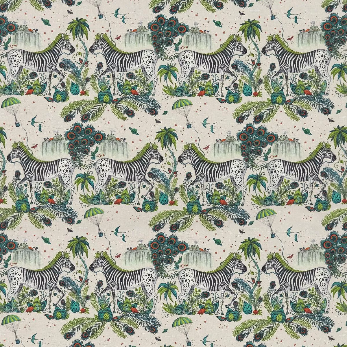 Lost World Linen Green Fabric