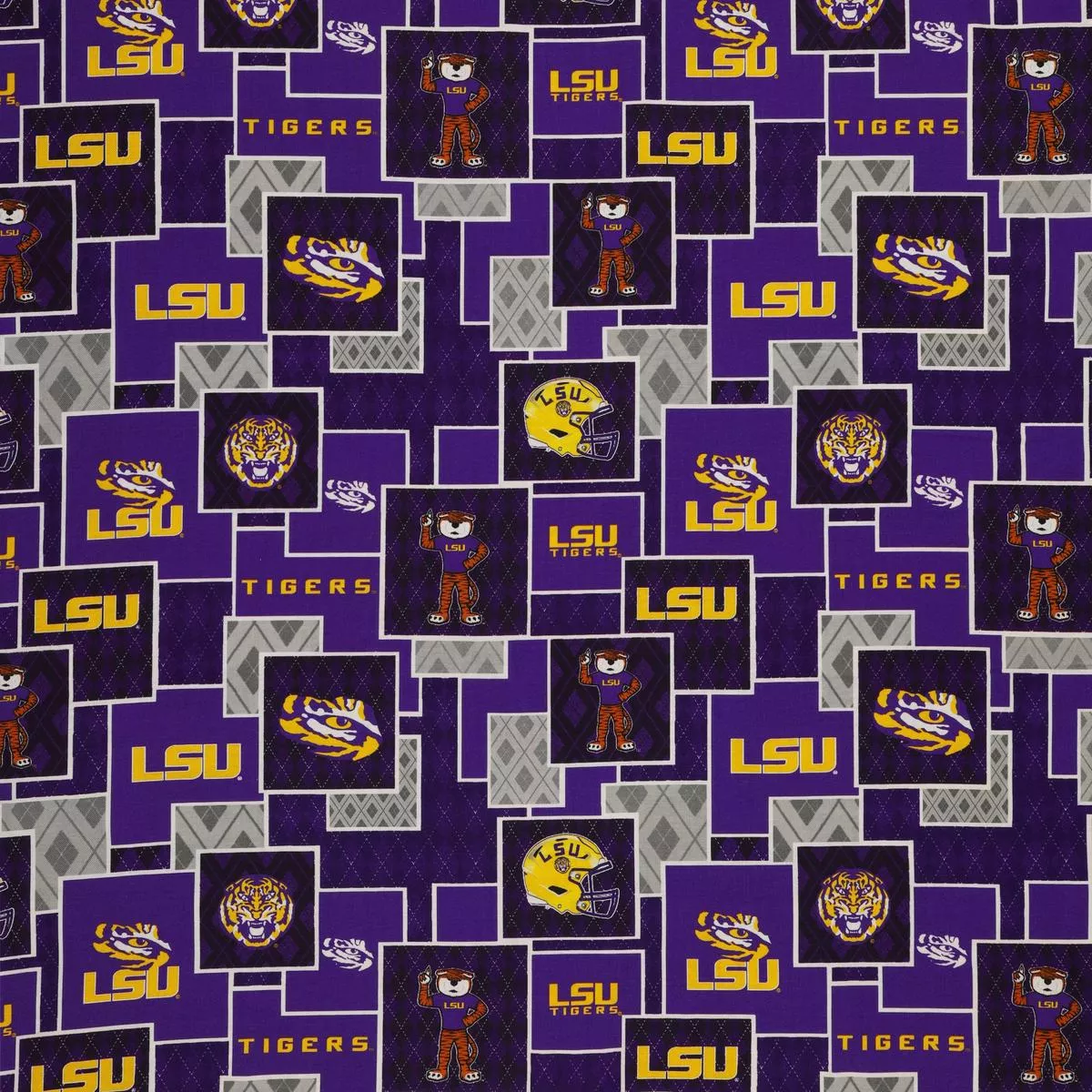 louisiana-state-university-argyle-boxes-fabric Louisiana State University Argyle Boxes Fabric