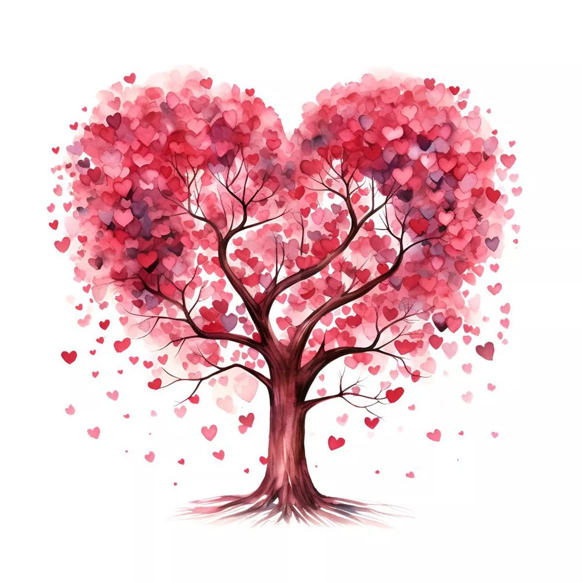 love-birds-heart-shaped-tree-1-fabric-panel Love Birds Heart Shaped Tree #1 Fabric Panel