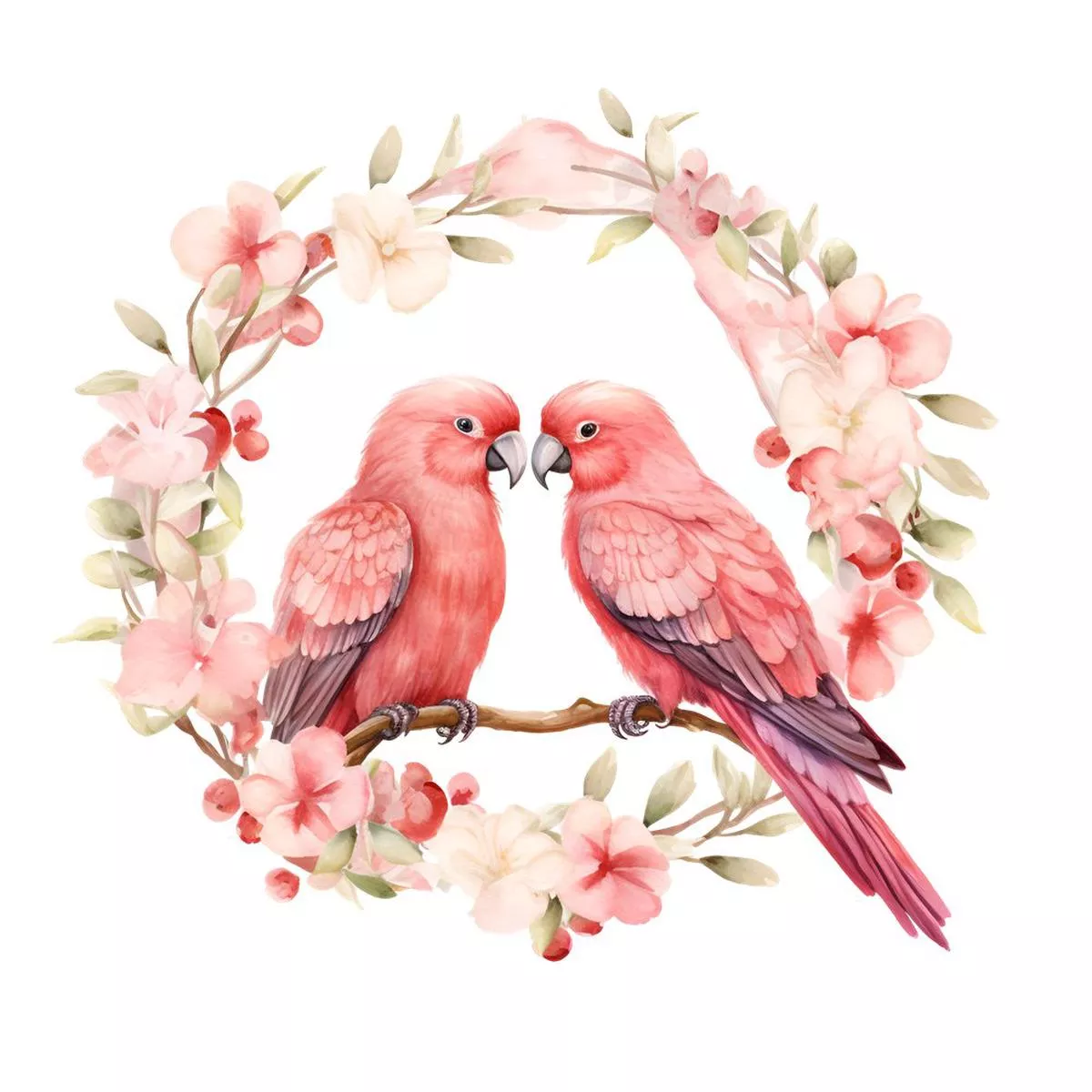 love-birds-portrait-5-fabric-panel Love Birds Portrait #5 Fabric Panel