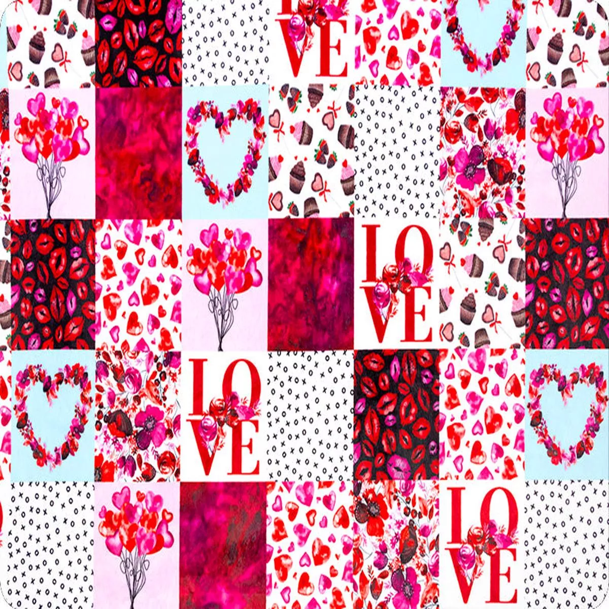 Love Patch Scarlet Digital – Shannon Fabrics Cuddle Minky