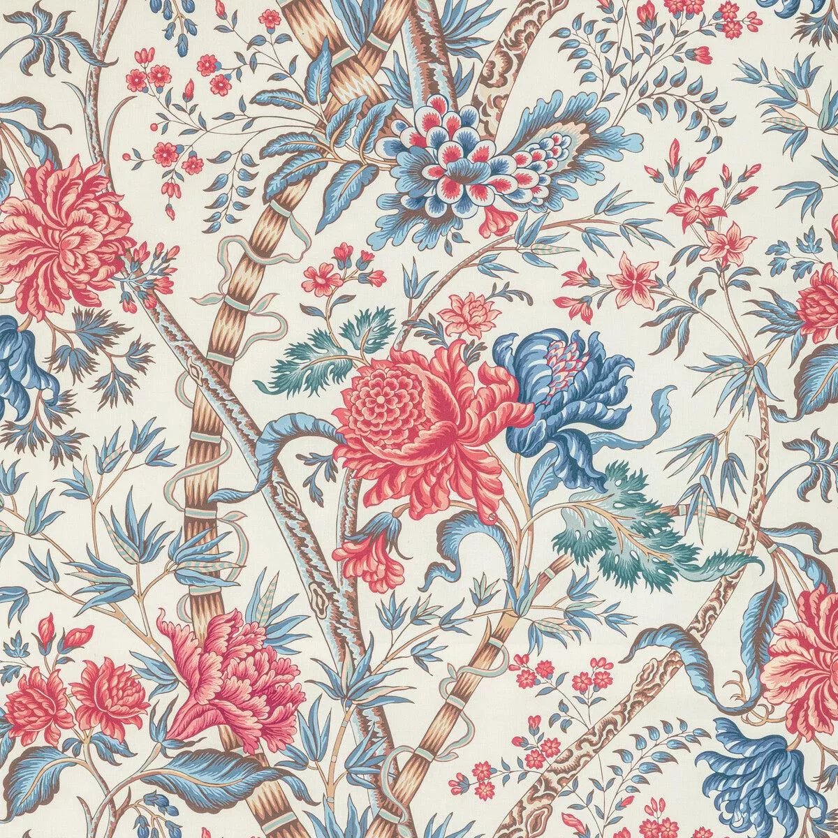 Luberon Print Red/Blue Fabric