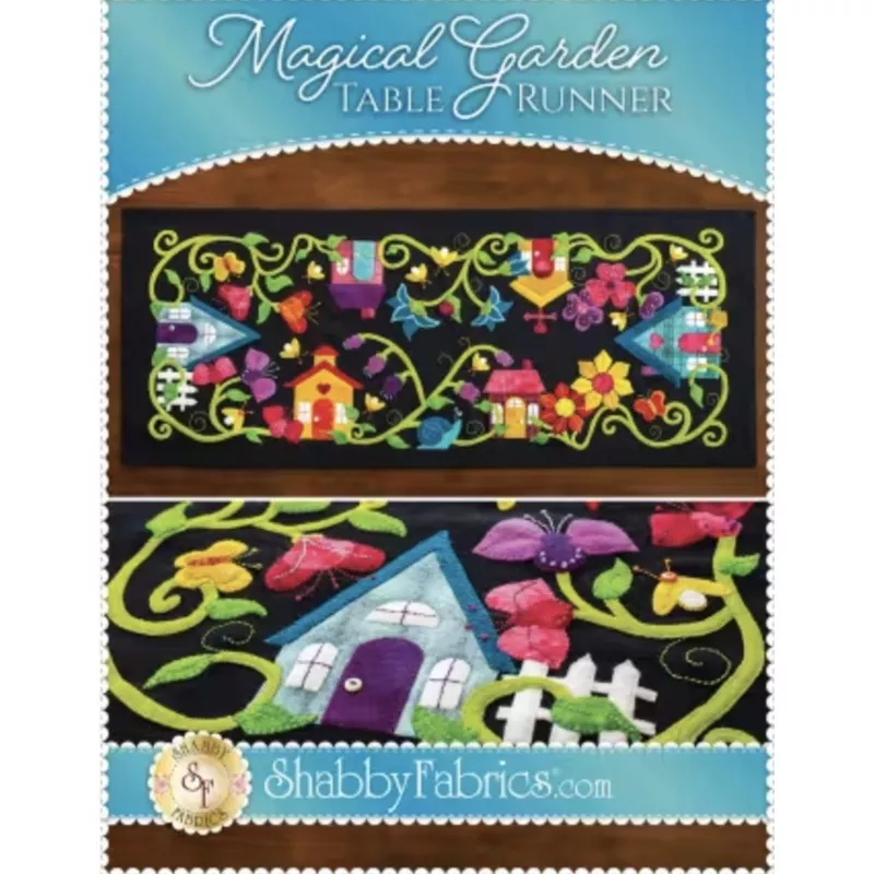 magical-garden-wool-applique-runner-pattern Magical Garden Wool Applique Runner Pattern
