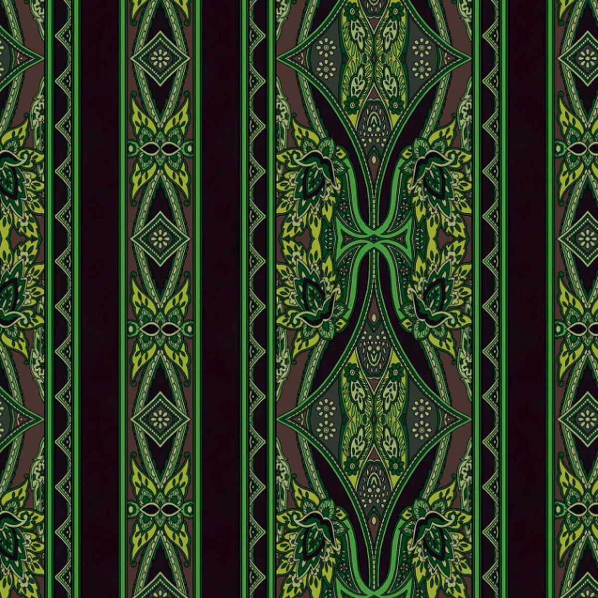 maison-border-brown-green-yardage Maison – Border Brown Green Yardage